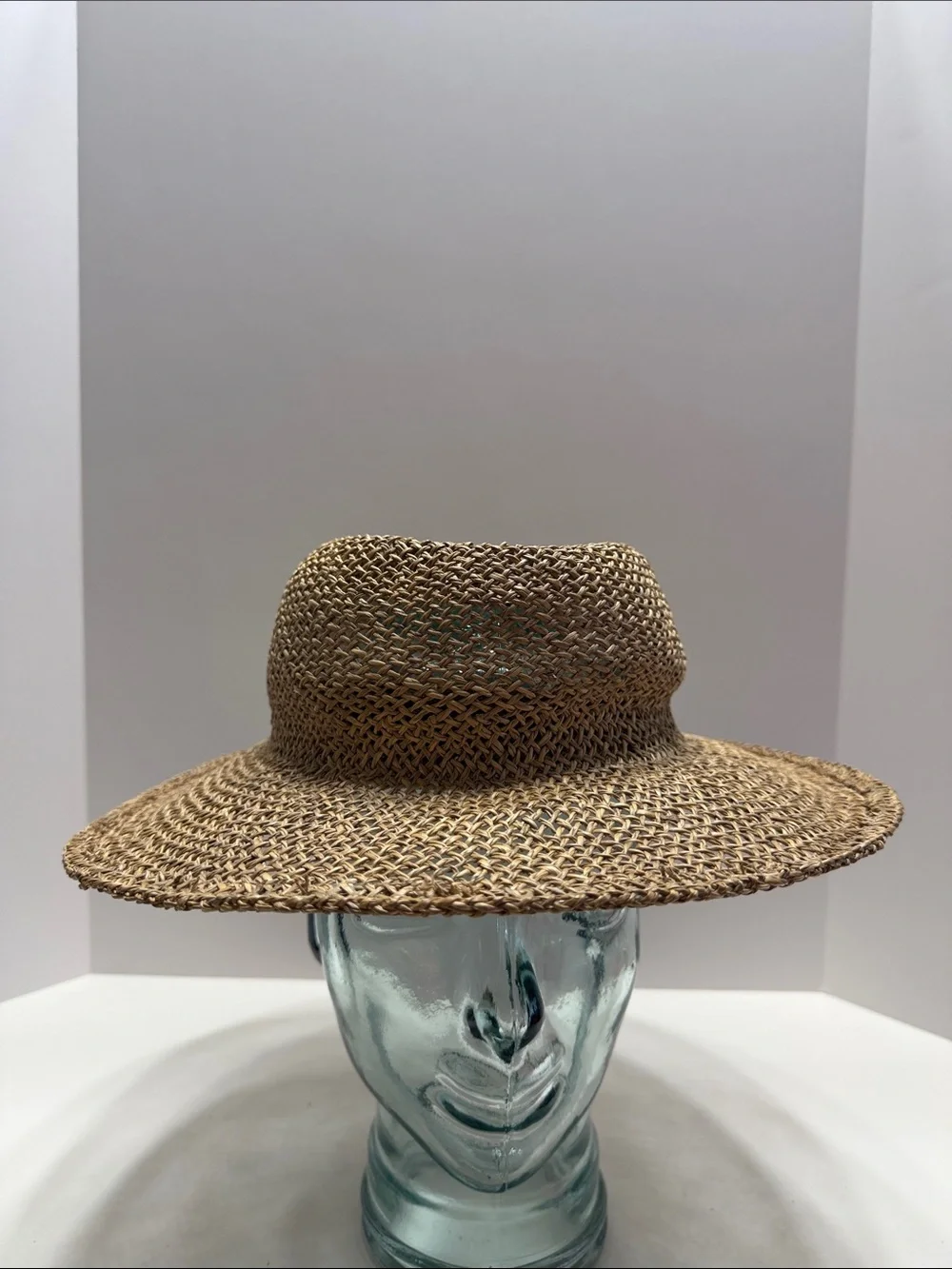 Woven Straw Sun Hat - Natural Tan - Picture 3 of 9